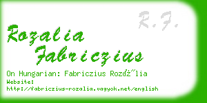 rozalia fabriczius business card